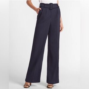 Express Belted High Rise Pant Navy